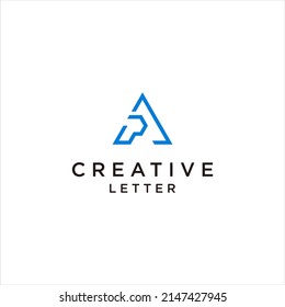 diseño de logotipo AP de letra simple. logotipo de vector PA abstracto de monograma