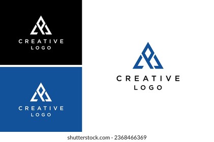 Diseño de logotipo AP de carta simple con vector PA geométrico triangular