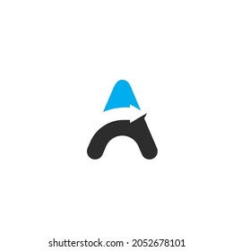 simple A Letter arrow Vector icon concept design template