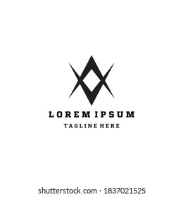 letra simple Elementos de plantilla de diseño de logotipo A+V