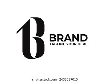 Simple letter B, 1B or 13 Arrown Logo template