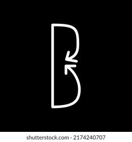 letra simple b flecha abstracta plantilla de diseño de logotipo moderno