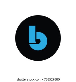 simple letter b blue logo vector