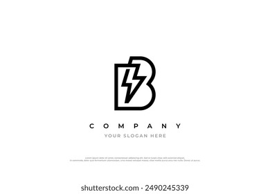 Simple Letter B Bolt Logo Design