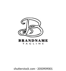 letra simple b logotipo de dibujos animados plantilla de diseño de iconos negro imagen vectorial aislada