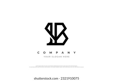 Simple Letter B and Diamond Logo Design Vector