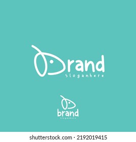 Simple Letter B Dog Logo line for Pet Animal Shop Stock Vector Art Illustration