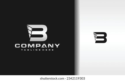 logotipo de taladro B de letra simple