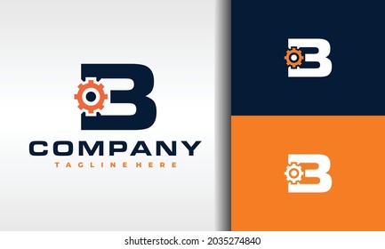 simple letter B gear logo