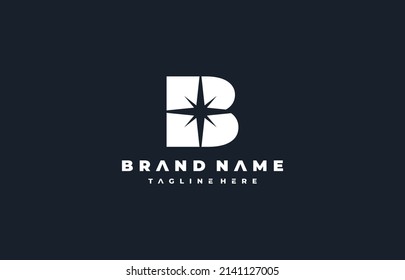 logotipo de brillo de letra simple B