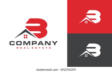simple letter B house logo