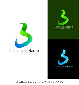 Simple letter B logo with 3d colorful design, business logos