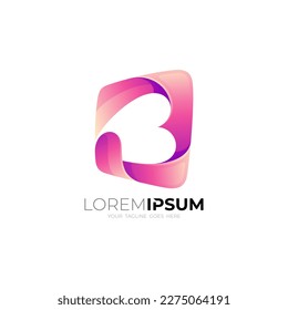 Simple letter B logo with abstract design , B icons, square logos