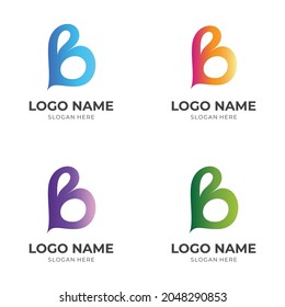 simple letter B logo design template concept vector with flat colorful style