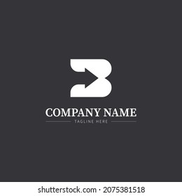 simple Letter b logo design with arrow. abstract alphabet logo