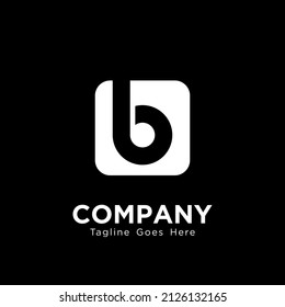 Diseño de logotipo de carta simple B aislado en fondo negro, vector de plantilla de inspiración con logotipo B moderno