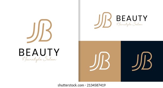 simple letter B logo for  hair salon, hairstyle brand identity vector icon symbol