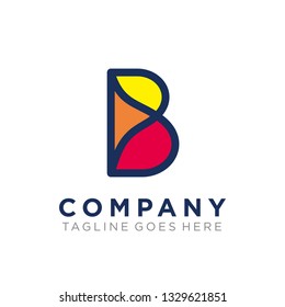 simple letter B logo icon with outline design template elements. company/corporate logo. initial logo. multimedia logo. 