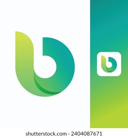 icono de logotipo de letra simple b, plantilla de logotipo de gradiente de ilustración vectorial