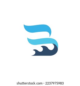 Logo de letra simple B con diseño de línea