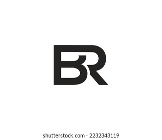 Einfache Buchstaben B und R auf weißem Hintergrund. 