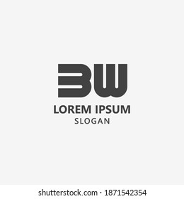 Einfache Buchstaben B und W BW Logo Vektor Vorlage geeignet für Unternehmen, Buchhaltung und Anwaltskanzlei