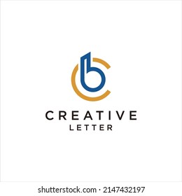 simple letter bc logo design. modern abstract cb vector logotype