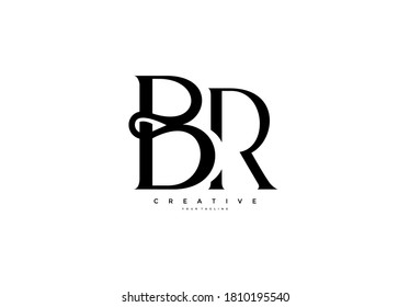 Simple letter BR monogram stylish type design logo