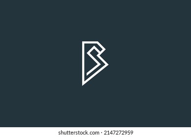 Simple Letter BS or SB Logo Design Vector Template