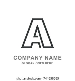Simple A Letter Building Architecture Logo Vector 