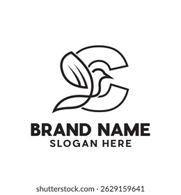 simple letter C Bird modern line design template