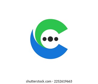 Diseño de logotipo de chat de carta simple C 