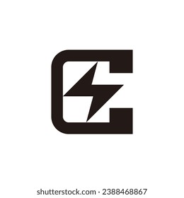 Letra simple C Plantilla de logotipo de Electrik