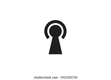 simple letter c keyhole unique concept logo design