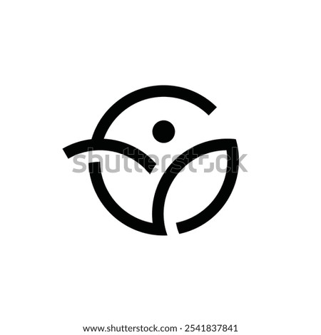 Simple Letter C with Leaf Nature Green Logo Design