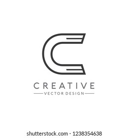 Simple letter C logo design Vector