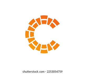 Einfache Buchstabe C-Logo-Designvorlage auf weißem Hintergrund