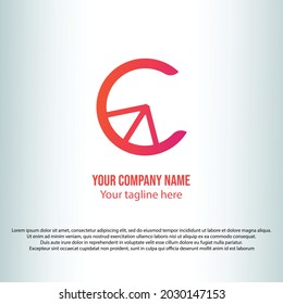 Simple Letter C logo, with orange gradient