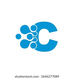 Simple letter C Technology design template logo