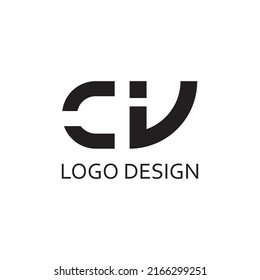 simple letter C V monogram for logo company design