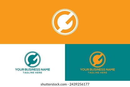 Simple Letter CG Logo in a circular shape, Letter C and G Logo Design