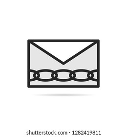 Simple letter chain mail vector icon