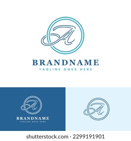 Simple Letter A With Circle Logo, suitable for any modern business with A initial.