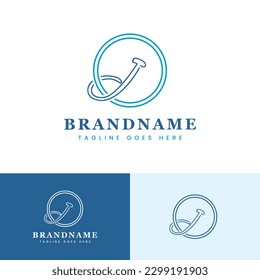 Carta simple I con logotipo de círculo, apta para cualquier negocio moderno con mi inicial.