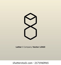 simple letter i company vector design logo