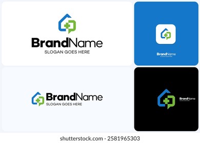 Simple Letter CP home integrated with medical health Logo design concept. CP plus sign logo, cross letter design vector template element.