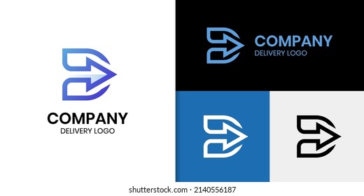 simple letter D arrow logo design for delivery logistic, shipment logo icon symbol