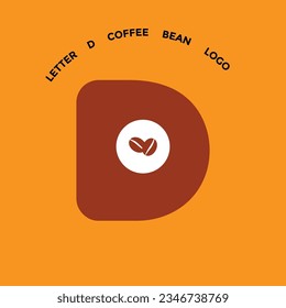 simple letter D coffee bean logo design. logo for cofffee shop.