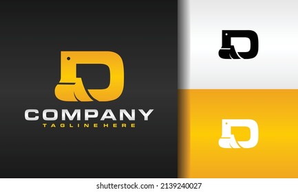 simple letter D excavator logo