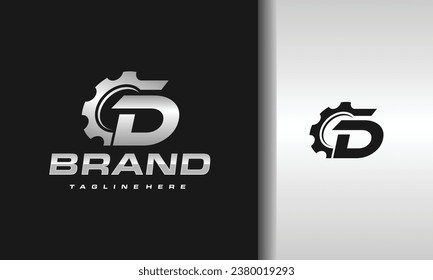 simple letter D gear logo